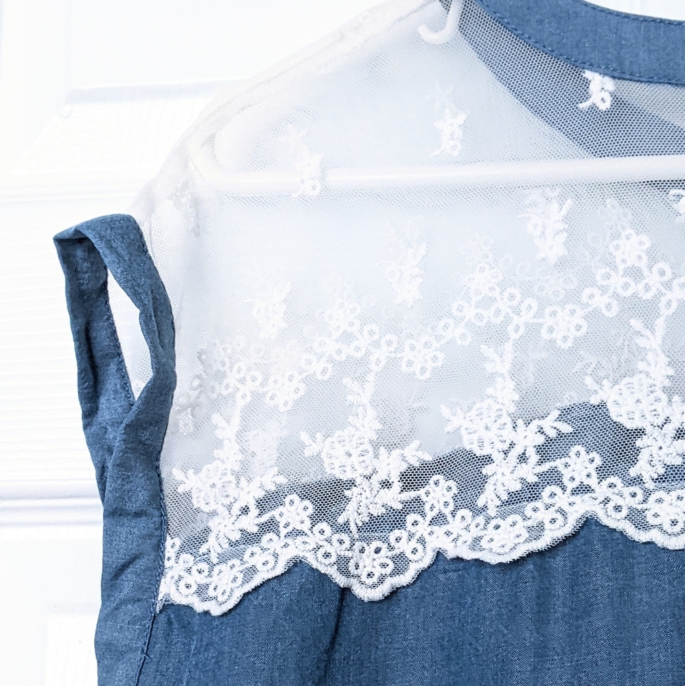 Blue Bohemian Romance Blouse, Small.